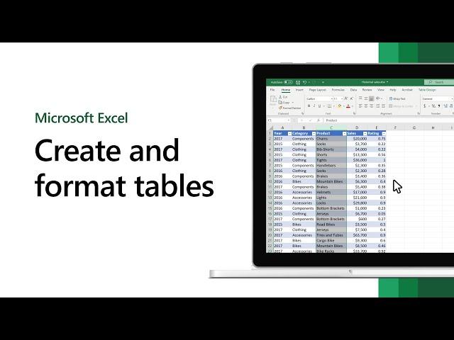 How to create and format tables in Microsoft Excel