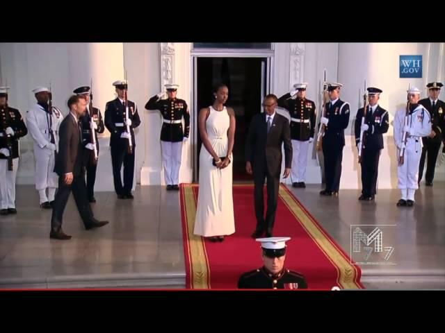 President Paul Kagame and His Daughter Ange Arrives at the White Hosue   8 5 2014