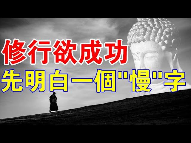 老法師一語道破“開悟”本質！修行欲成功，你需要先明白一個字：慢！