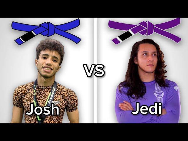 Blue Belt and Purple Belt Youtubers Roll Hard | Jedi Vs JoshRichBJJ