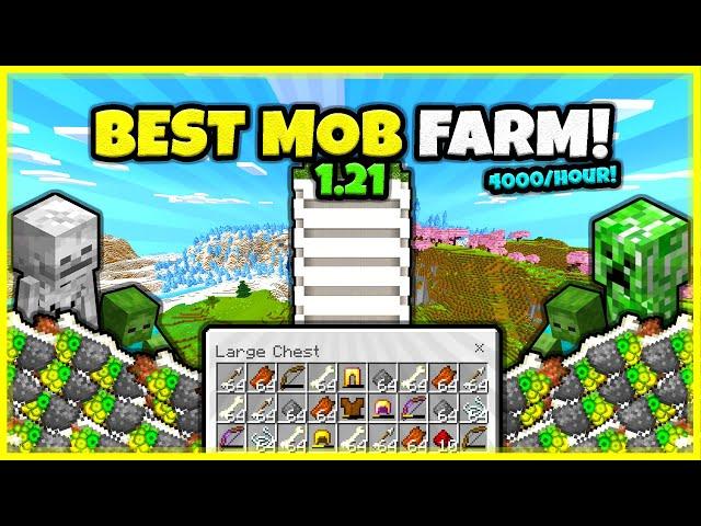 BEST MOB XP FARM EVER!! (VERY FAST!!) In Minecraft Bedrock 1.21