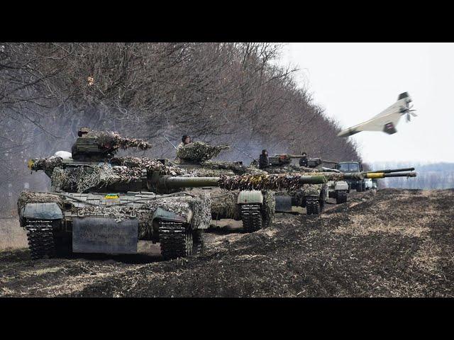 AGAIN!! Kamikaze Drone Destroys One Tank & Three Ukrainian Armored Vehicles