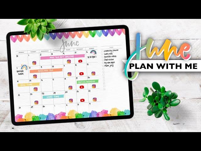 PLAN WITH ME | Digital Bullet Journal June 2021 | Rainbow Theme 