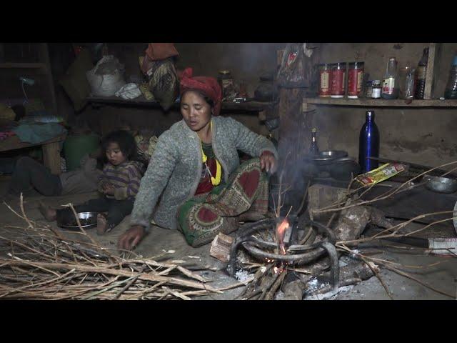 Primitive nomad kitchen  in village || Rural life