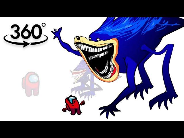 Mini Crewmate Kills CREEPY SHIN SONIC TAPES Characters | Among Us 360° VR