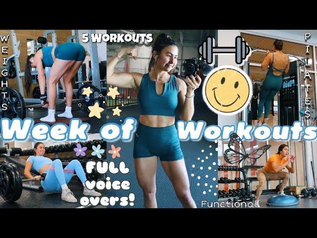 WEEK OF WORKOUTS to Maintain My FIT PHYSIQUE | weights, functional training, pilates, warm ups