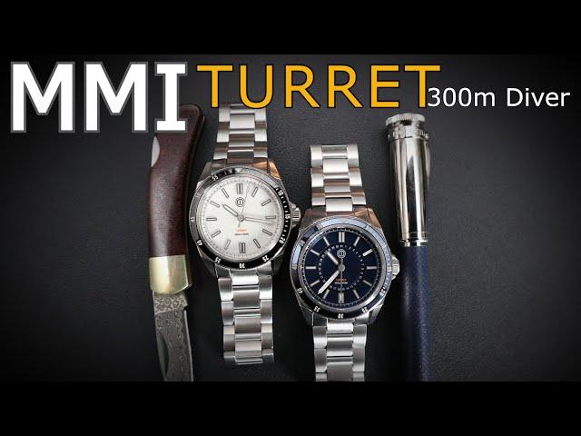 MMI Turret Automatic 300m Diver Fully Lumed Dial and Central Date Handsome Diver watch