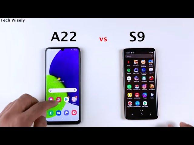 SAMSUNG A22 vs S9 Speed Test