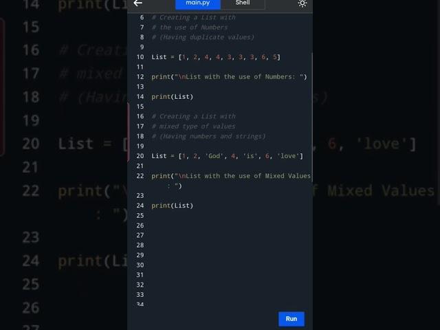 #python 208.Creating  list with multiple distinct or duplicate elements | #shorts #coding #python3