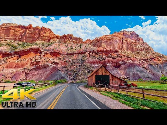 Capitol Reef National Park Scenic Drive on Utah Route 24 4K