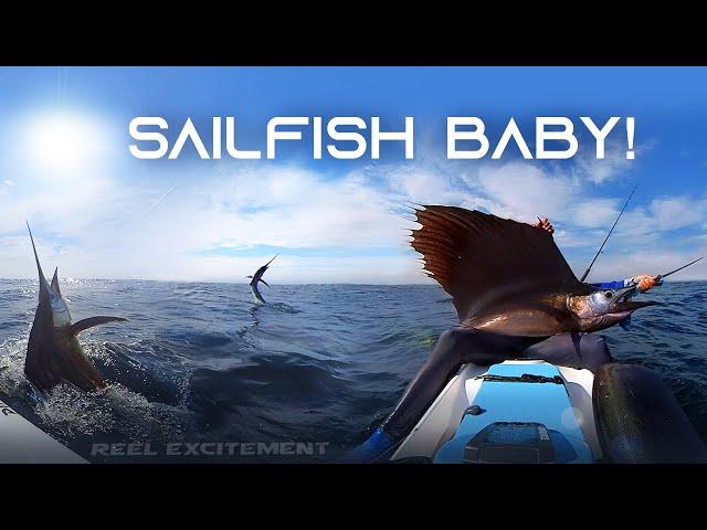 Sailfish caught off a kayak/ paddle ski, South Africa, plus a beaching tutorial.