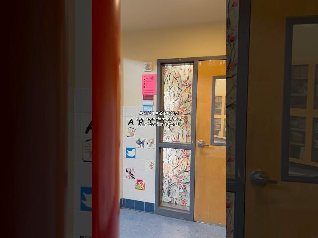Door Transformation: stained glass window tutorial #teacherlife #artclass #classroomsetup
