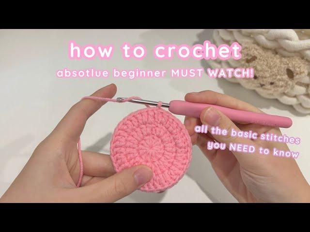 how to crochet for absolute beginners .*crochet basic stitches-magic ring, single crochet etc.