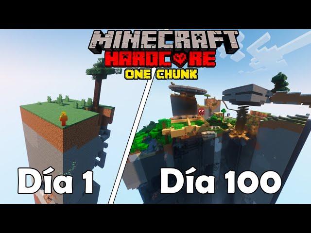 SOBREVIVÍ 100 DÍAS en 1 CHUNK en MINECRAFT HARDCORE