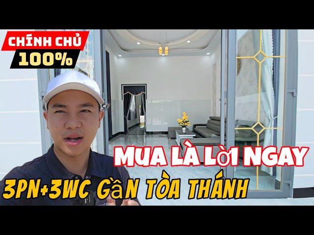 Nhà gần Tòa Thánh Tây Ninh mới xây "Mua Là Sinh Lời Ngay" 3PN 3WC sân ôtô 6x38 đường thông gần chợ