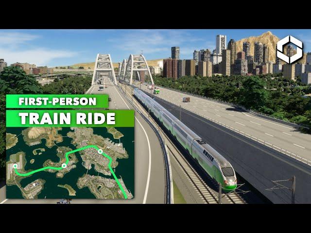 Suburban Train Ride Through The Whole City | Cities Skylines 2 | Archipelago Heaven