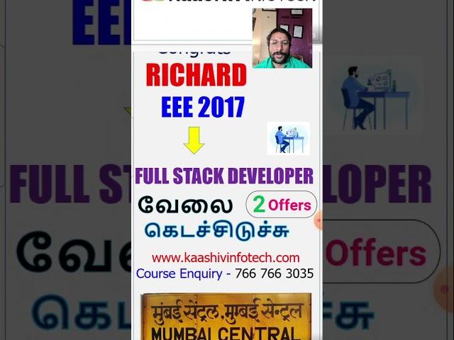 Congratulations Richard - Electronics Engineer to Software Developer #kaashiv #kaashivinfotech