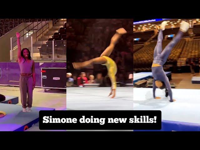 Simone Biles training New gymnastics skills during Gold Over America Tour 2024 -