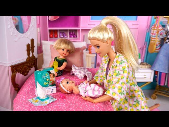 Barbie & Ken Family New Baby Morning Routine First Doctor Visit