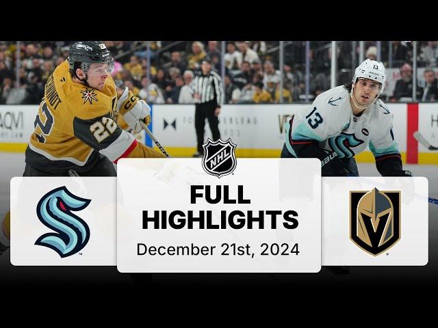 NHL Highlights | Kraken vs. Golden Knights - December 21, 2024