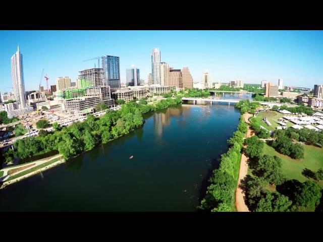 Aerial View of Town Lake & Downtown Austin Texas