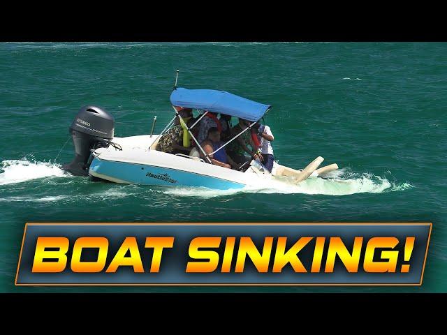  BOAT SINKING AT HAULOVER INLET!!  MAYDAY MAYDAY 8 PASSENGERS!!