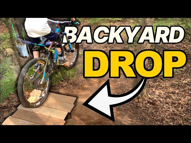 BUILDING A BACKYARD MTB DROP! - Backyard Mountain Bike Trail