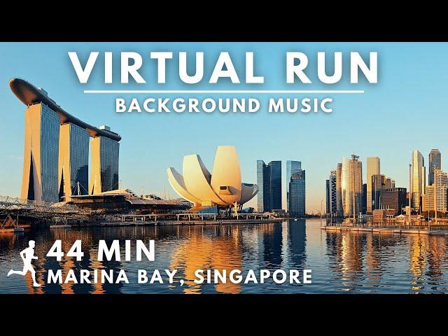 Marina Bay, Singapore - Virtual Running Video For Treadmill With Music #virtualrunningtv #virtualrun