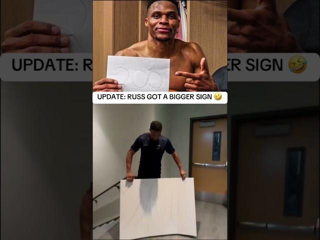 Russ got a bigger sign  (via Nuggets/TT)