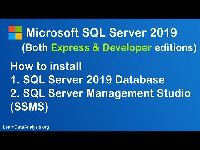 How to download and install Microsoft SQL Server 2019 database and SQL Server Management Studio