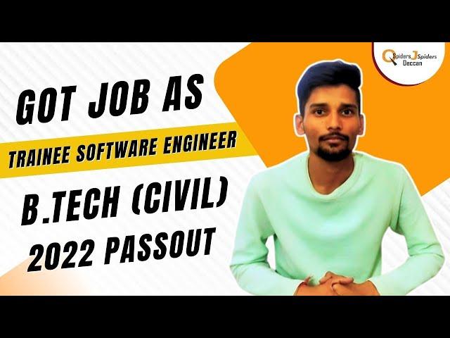 B.TECH (CIVIL) GRADUATE | Got Job as Trainee Software Engineer | Qspiders Deccan.