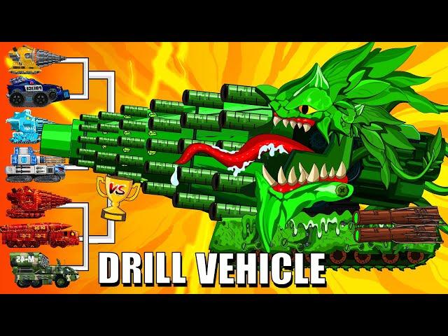 Transformers Tank: All Drill Vehicle vs Battle tank - Cartoon about Tanks