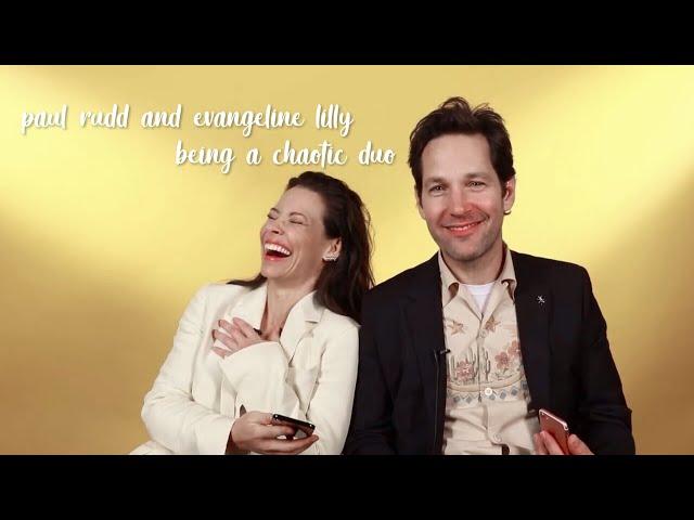 paul rudd and evangeline lilly being a chaotic duo for 6 mins 12 secs straight