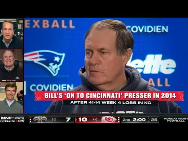 Bill Belichick explains the 'Onto Cincinnati' press conference  | ManningCast