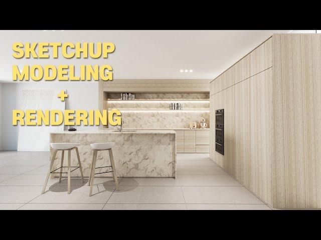 스케치업 집 인테리어 + 모델링 + 렌더링 (Sketchup House Modeling+Rendering)