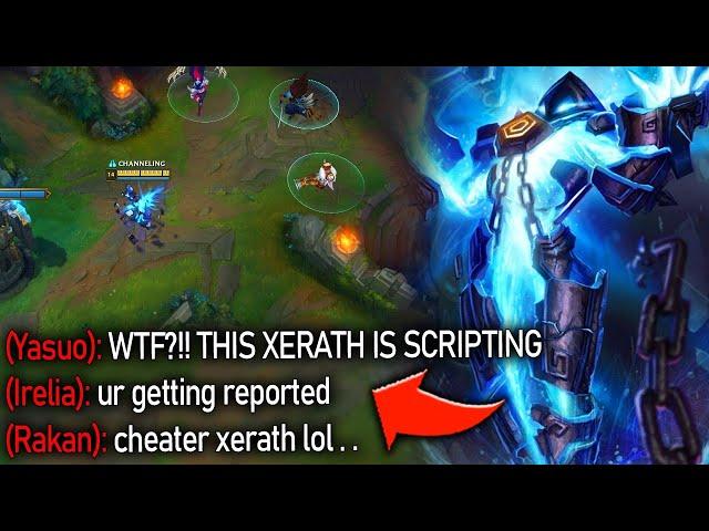 RANK 1 XERATH DESTROYS 5 SMURFS IN SILVER ELO! THEY ALL CRIED "SCRIPTER" IN ALL CHAT