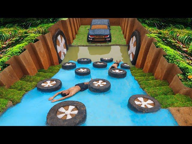 How To Build Underground Tunnel Water Slide Park Into Swimming Pool Car