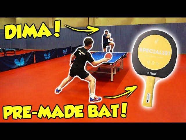 Dimitrij Ovtcharov Uses Pre-Made Bat vs TableTennisDaily's Dan!