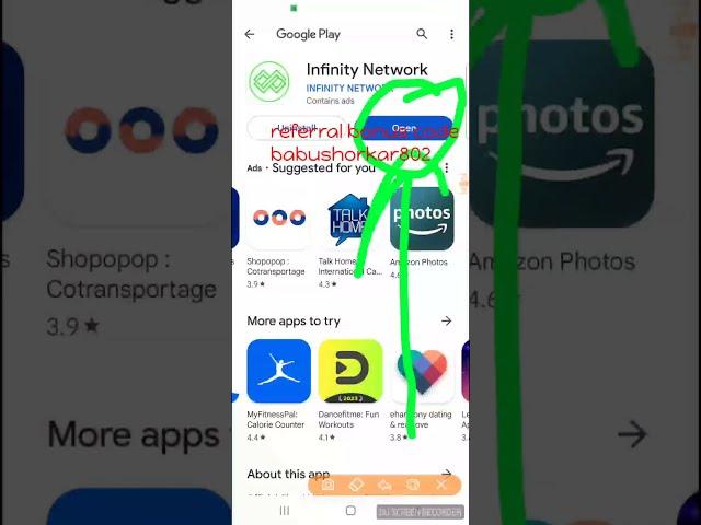 new app infinity network free mining crypto coin referral bonus code babushorkar802