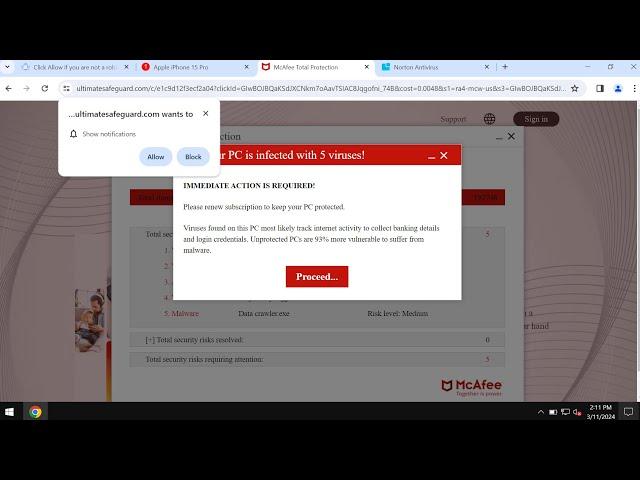 Ultimatesafeguard.com online scam removal video.