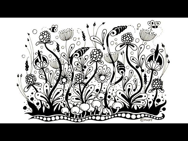 Zen doodle art for beginners  zentangle art  tangle drawing  zendoodles