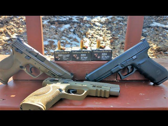 9mm VS .40 S&W VS .45 ACP Ballistic Gel Test - Sellier & Bellot XRG Defense