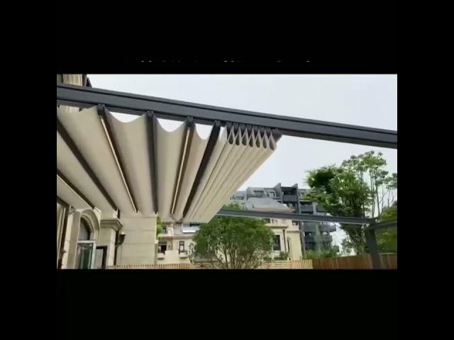 automatic rain cover roof awning outdoor with led and motorized screen