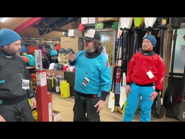 What to wear kayaking in winter! Peak PS Dry Suits, Tops and Pants.