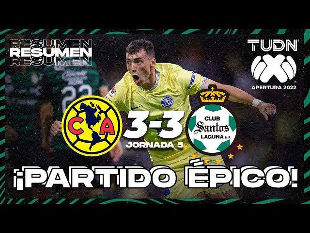 Resumen y goles | América 3-3 Santos | Liga Mx Apertura 22 -J5 | TUDN