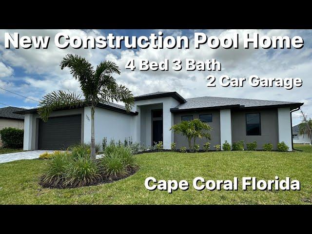 Luxury Living in Cape Coral Florida! Stunning New Construction 4 Bed, 3 Bath, 2 Car Garage, w/ Pool