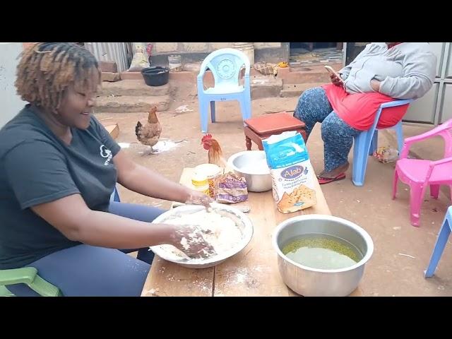 Preparing some chapatis and green grans for dinner for our family in shags