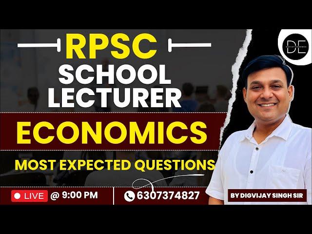 RPSC SCHOOL LECTURER ECONOMICS || MOST EXPECTED MCQ || IMPORTANT MOCK ECONOMICS ||