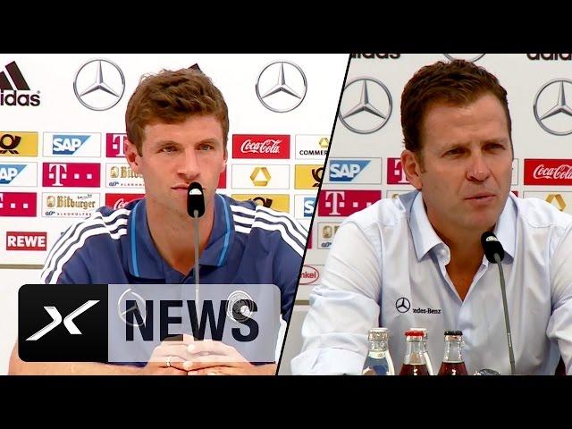 Das sagen Thomas Müller und Oliver Bierhoff zur Flüchtlings-Debatte | DFB-Team