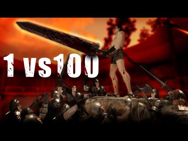 1 vs 100 Knights VR CHALLENGE! U11 | Blade & Sorcery
